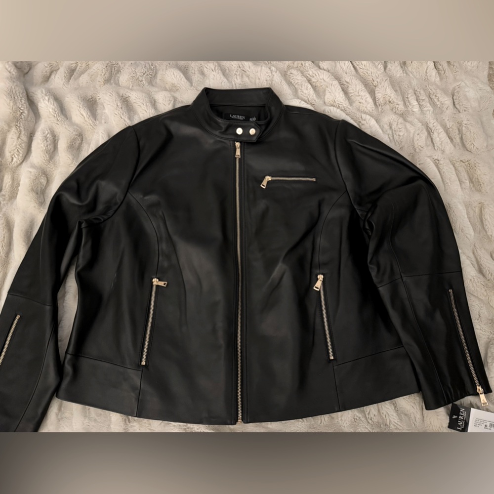 Gorgeous brand new leather Polo Ralph Lauren women’s jacket